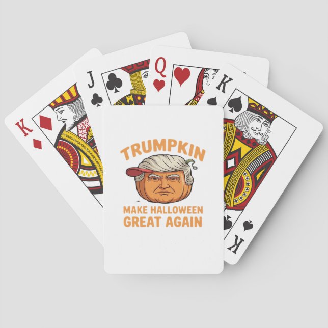 Halloween Trumpkin – Spooky Parody Quote for Hallo Playing Cards (Back)