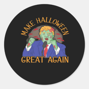 Halloween Trumpkin Tri-Blend Classic Round Sticker