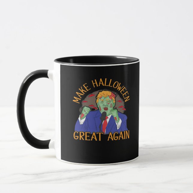 Halloween  Trumpkin Tri-Blend Mug (Left)