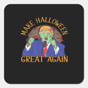 Halloween  Trumpkin Tri-Blend Square Sticker