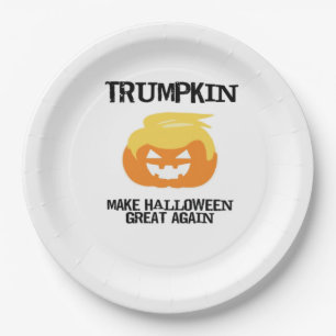 Halloween Trumpkin V3 Paper Plate