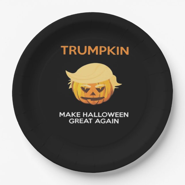 Halloween Trumpkin V4 Paper Plate (Front)