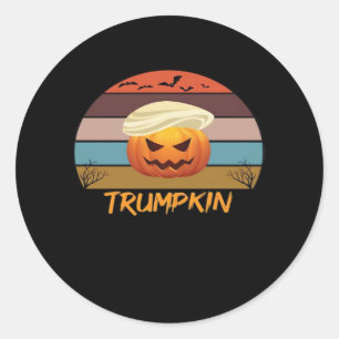 Halloween Trumpkin Vintage Us Classic Round Sticker