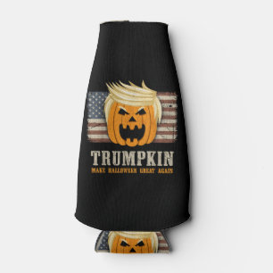 Halloween Trumpkin Vintage US Flag Funny Bottle Cooler