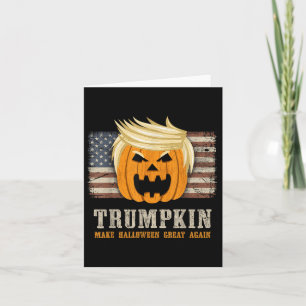 Halloween Trumpkin Vintage Us Flag Funny Card