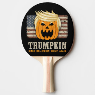 Halloween Trumpkin Vintage US Flag Funny Ping Pong Paddle