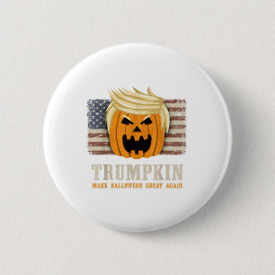 Halloween Trumpkin Vintage US Flag Funny Trump T-S 6 Cm Round Badge