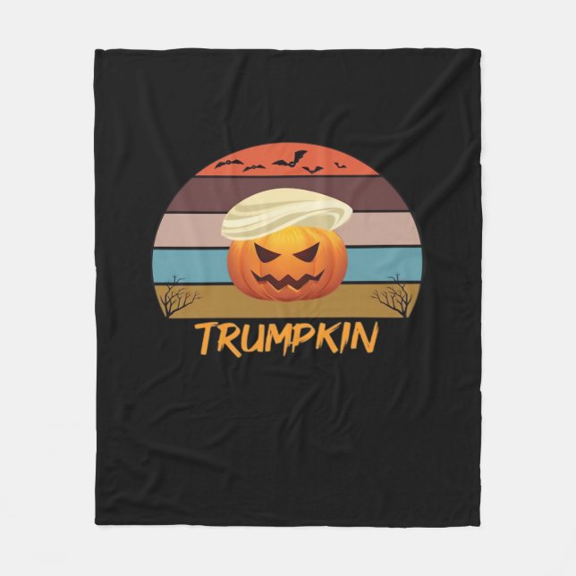 Halloween Trumpkin Vintage Us Fleece Blanket (Front)