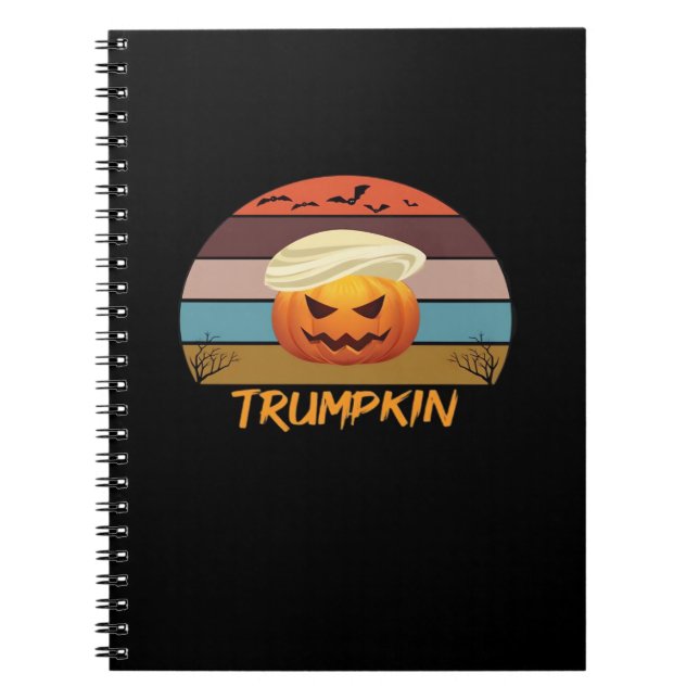 Halloween Trumpkin Vintage Us Notebook (Front)