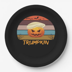 Halloween Trumpkin Vintage Us Paper Plate