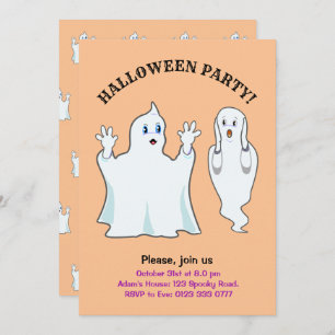 Halloween Trumpy & Munchy Ghosts Invitation