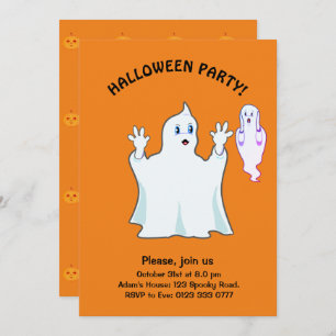 Halloween Trumpy & Munchy Ghosts Invitation