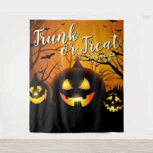 Halloween Trunk or Treat Pumpkins Party Backdrop Tapestry