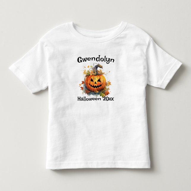 Halloween Tshirt Jack-o-lantern Personalise (Front)