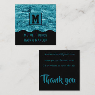 HALLOWEEN TURQUOISE BACKGROUND SQUARE BUSINESS CARD