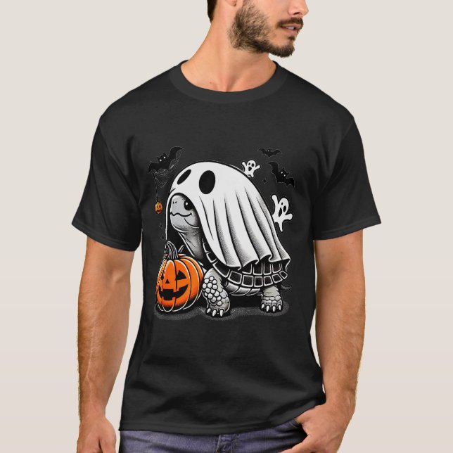 Halloween Turtle Ghost Pumpkin Costume Terran Tort T-Shirt (Front)