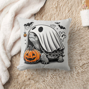 Halloween Turtle Ghost Pumpkin Terrapin Tortoise Cushion