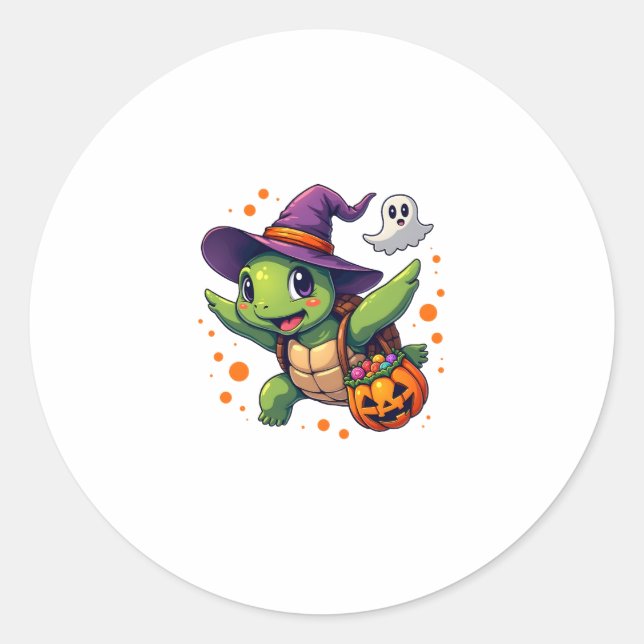 Halloween Turtle Tortoise Costume Men Women Kids B Classic Round Sticker (Front)