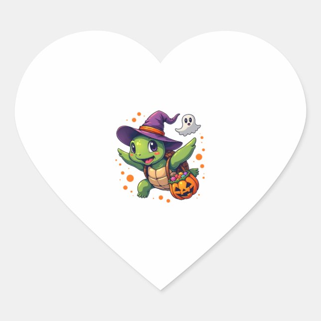 Halloween Turtle Tortoise Costume Men Women Kids B Heart Sticker (Front)