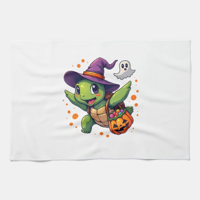 Halloween Turtle Tortoise Costume Men Women Kids B Tea Towel (Horizontal)