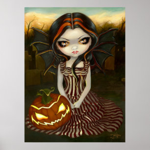 Halloween Twilight gothic fairy pumpkin Art Print
