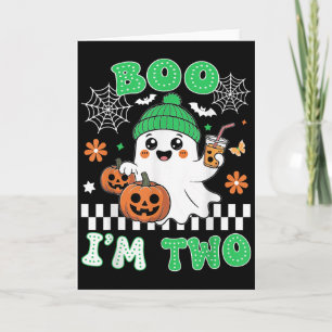 Halloween Two Birthday Boo Im Two Groovy Birthday  Card