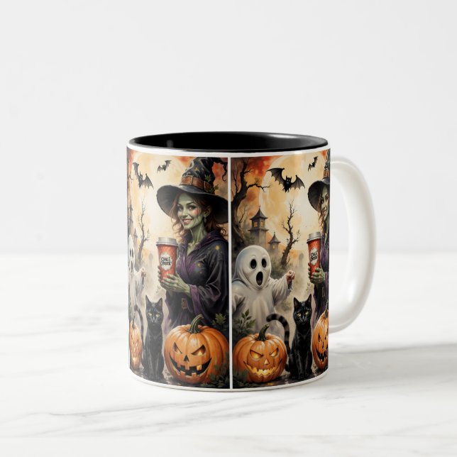Halloween Two-Tone Coffee Mug (Front Right)
