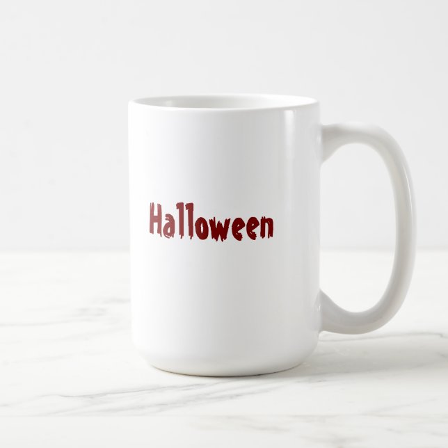 Halloween Two tone Deep and Bright Red Spooky-Cups Coffee Mug (Right)