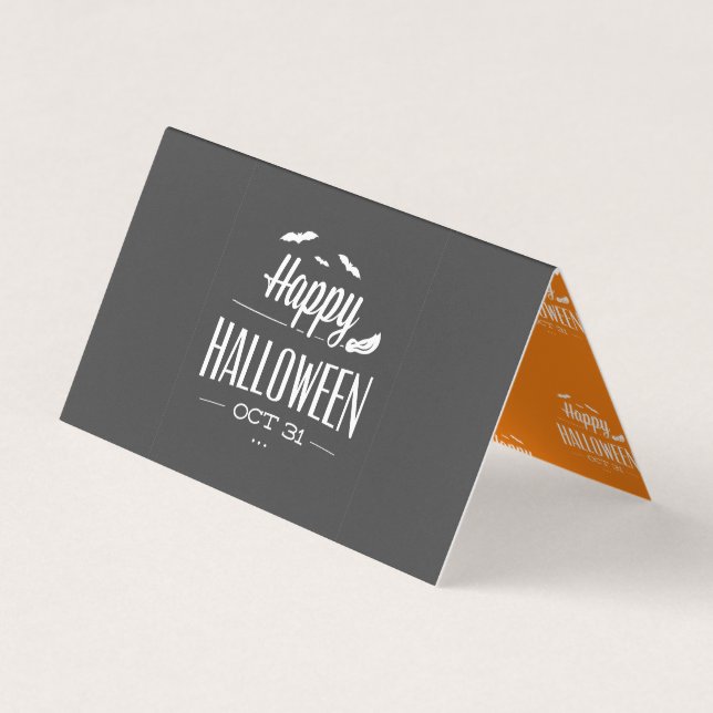 Halloween typography  business card (Front)