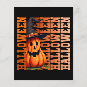 Halloween typography cool funny pumpkin gift ideas flyer