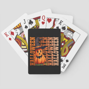 Halloween typography cool funny pumpkin gift ideas playing cards