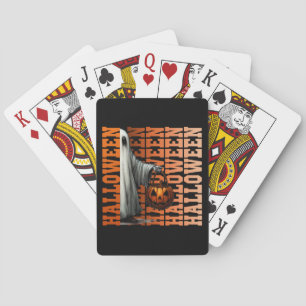 Halloween typography cool ghost pumpkin gift ideas playing cards