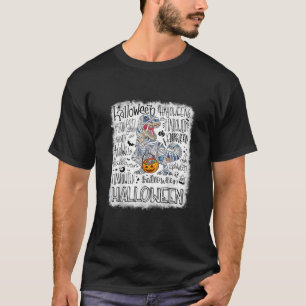 Halloween Typography Funny Mummy Dinosaur T Rex Bl T-Shirt