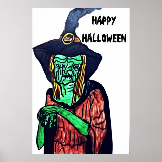HALLOWEEN UGLY OLD WITCH poster (Front)