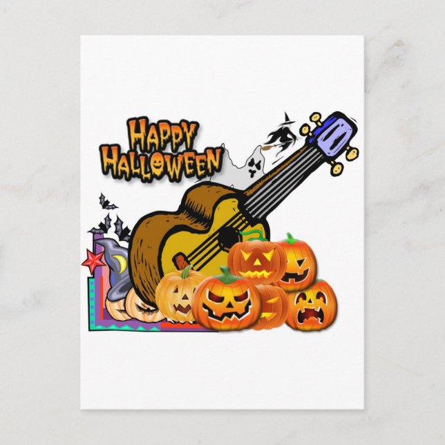 Halloween Ukulele Postcard (Front)