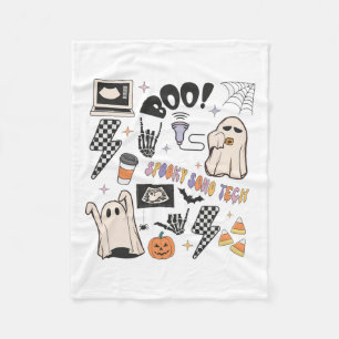 Halloween Ultrasound Tech Fall Autumn Sonographer Fleece Blanket