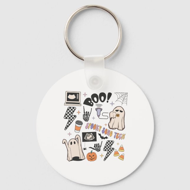 Halloween Ultrasound Tech Fall Autumn Sonographer  Key Ring (Front)