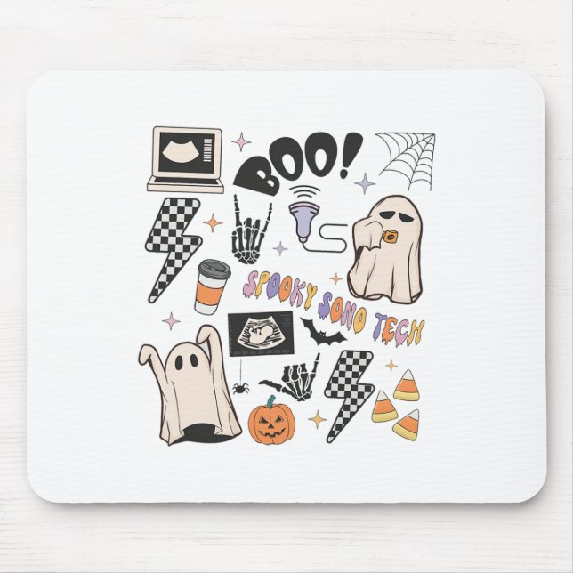 Halloween Ultrasound Tech Fall Autumn Sonographer  Mouse Mat (Front)