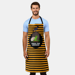 Halloween Undead Brain Crow RIP Apron