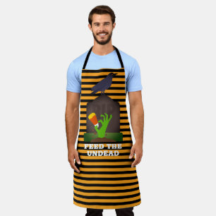Halloween Undead Candy Corn Crow RIP Apron