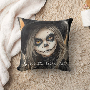 Halloween, Under the Witch Hat, Spooky Creepy Cushion