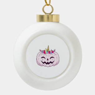 Halloween unicorn      ceramic ball christmas ornament