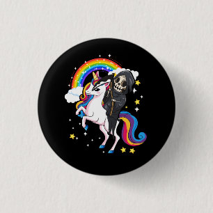 Halloween Unicorn Costume Cute Grim Reaper Riding  3 Cm Round Badge