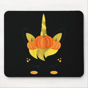 Halloween Unicorn Face Thanksgiving Pumpkins Girls Mouse Mat