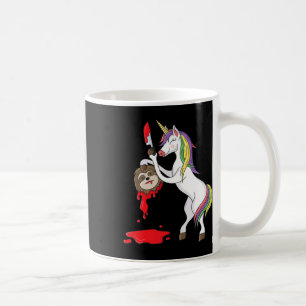 Halloween Unicorn Funny Unicorn With Knife Sloth H Coffee Mug
