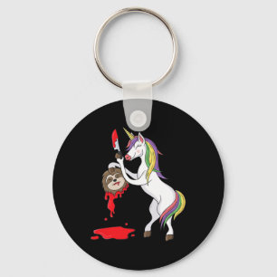 Halloween Unicorn Funny Unicorn With Knife Sloth H Key Ring