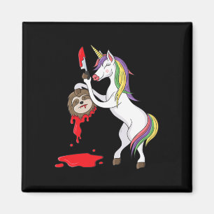 Halloween Unicorn Funny Unicorn With Knife Sloth H Magnet