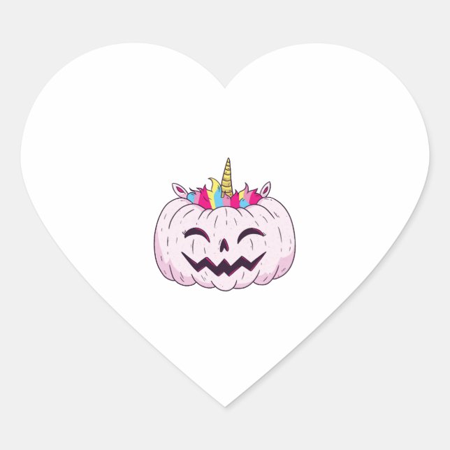 Halloween unicorn      heart sticker (Front)