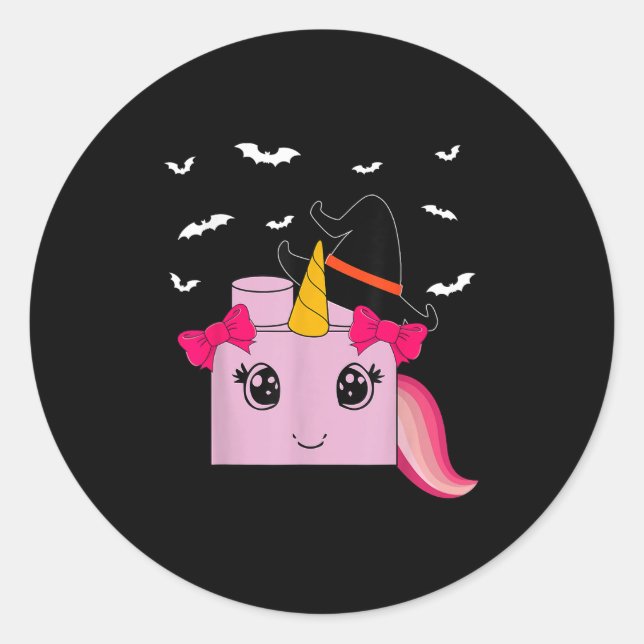Halloween Unicorn Master Builder Blocks Building K Classic Round Sticker (Front)