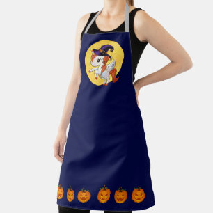 Halloween Unicorn Pegasus Witch Apron